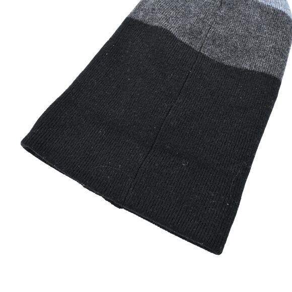Rag & Bone Addison Striped Gray Black Knit Wool Blend Beanie